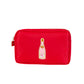 Medium Champagne Cosmetic Bag: Red