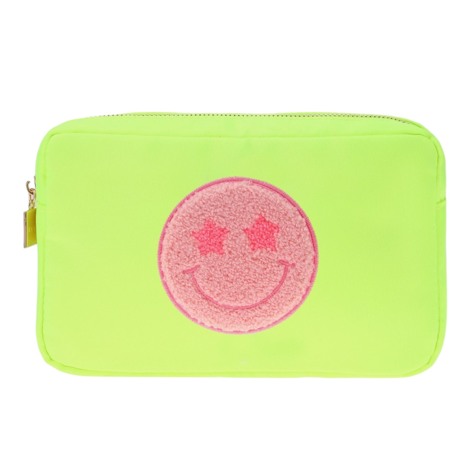 Medium Smiley Beauty Bag: Hot Pink
