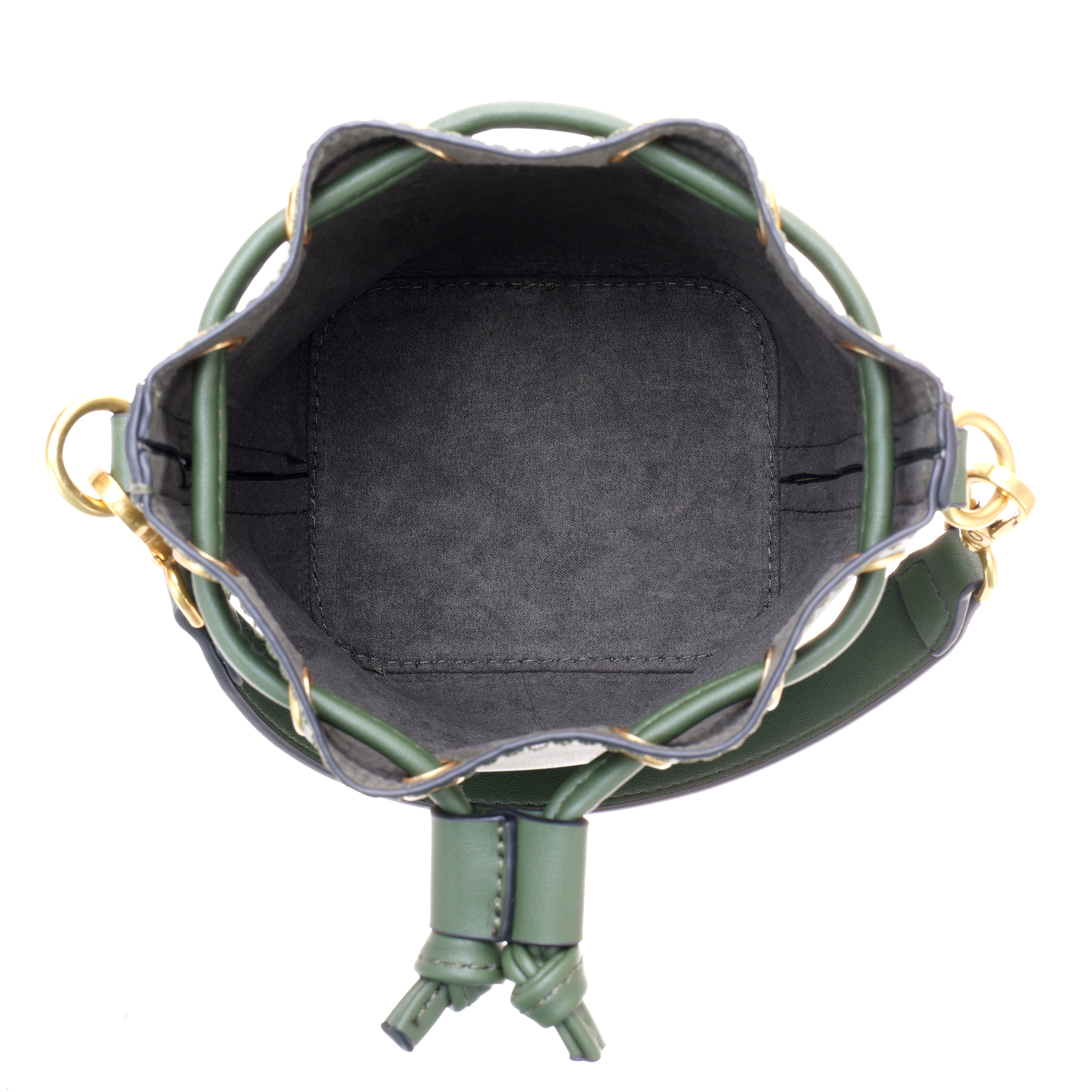 Mini Bucket Bag: Dark Olive
