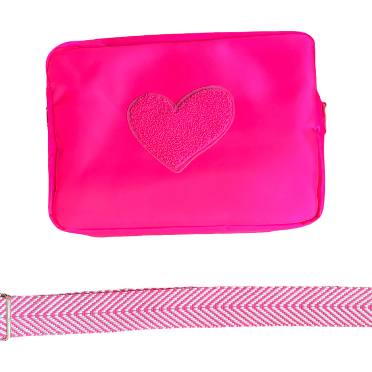 Hot Pink XL with Hot Pink Heart Crossbody