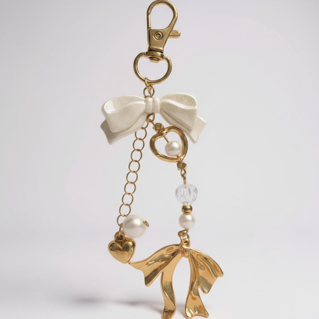 π Pearls & Bows Bag Charm Keychain (100% off)