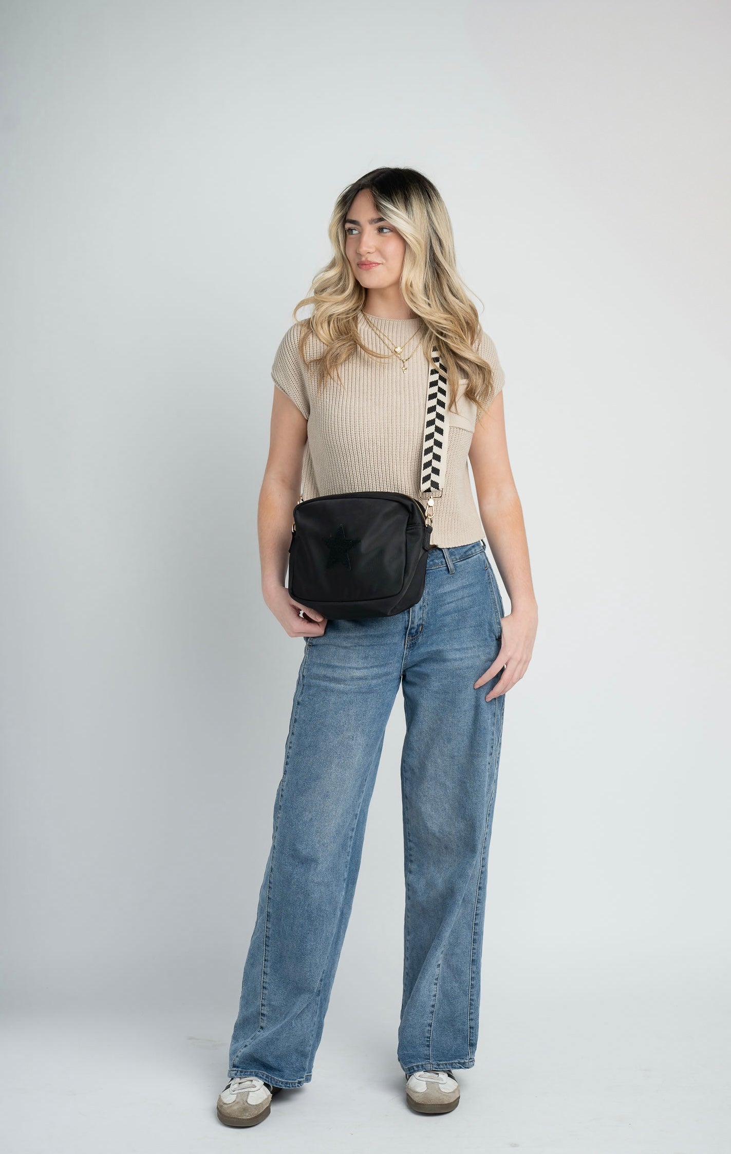 Black Star Large OG Crossbody with the Rho Strap