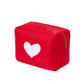 XL Heart Cosmetic Bag: Red