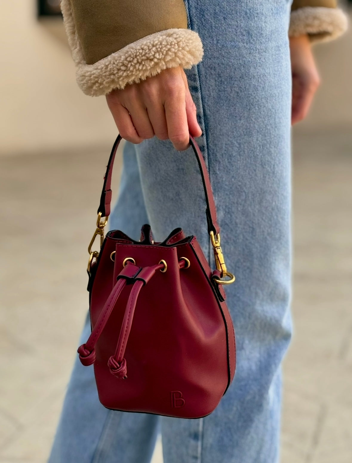 SEASON OFF SALE【MATIN KIM】BELTED MINI BUCKET BAG BELTED MINI BUCKET BAG IN SILVER – Matin Kim