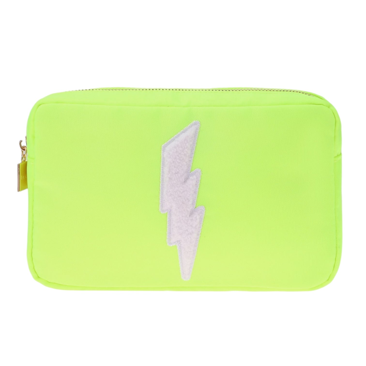 Medium Lightening Bolt Beauty Bag: Neon Yellow