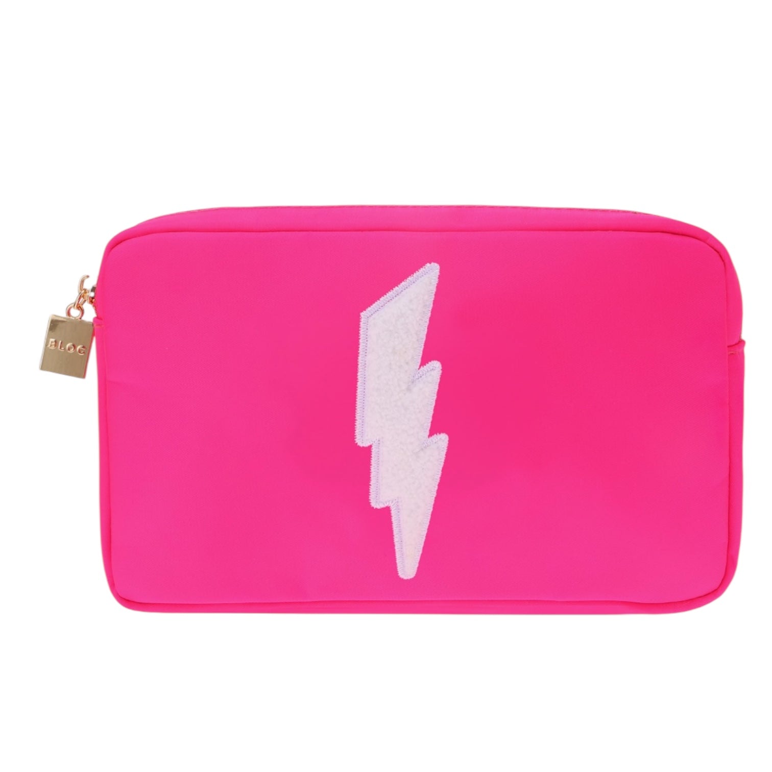 Medium Lightening Bolt Beauty Bag: Neon Yellow