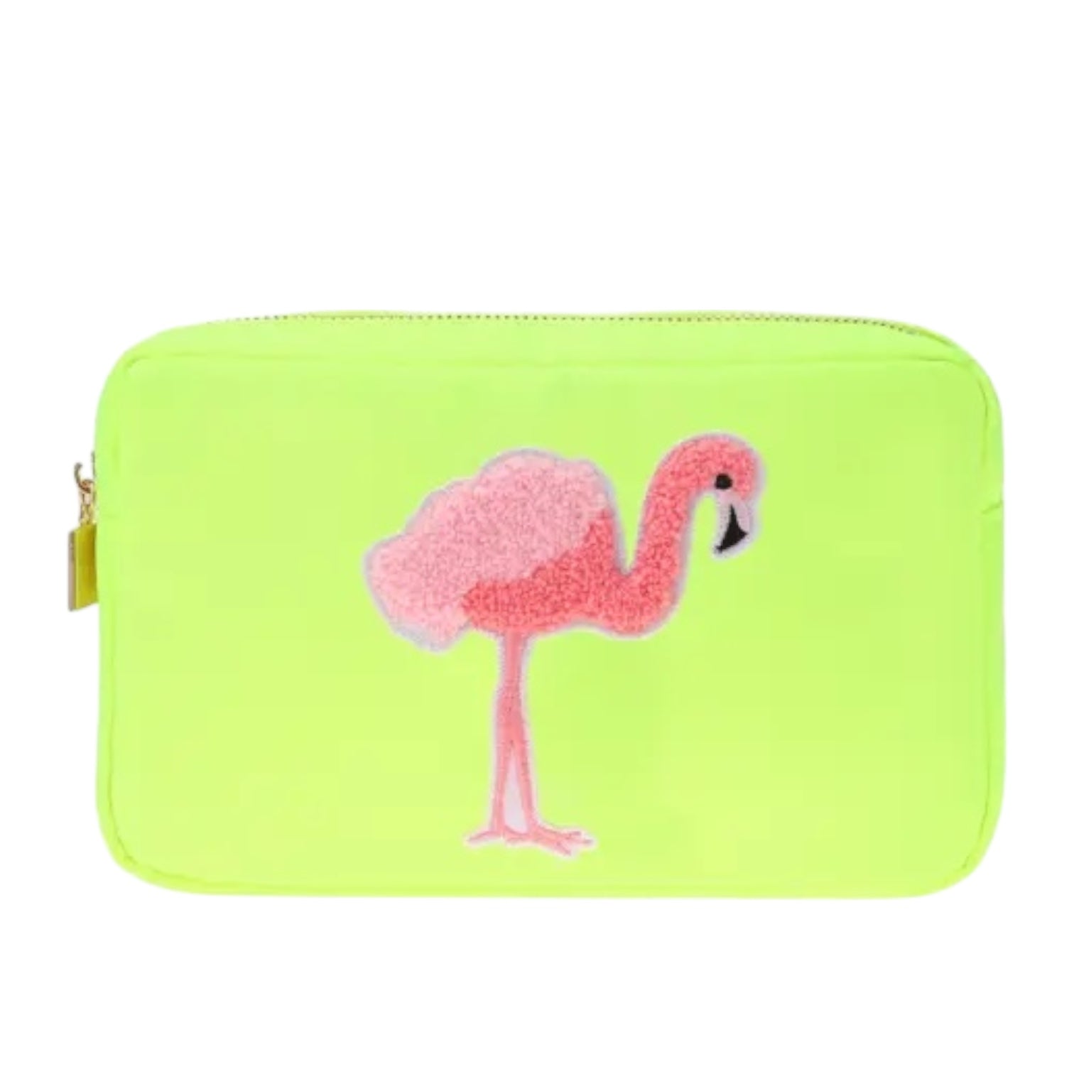 Medium Flamingo Beauty Bag: Neon Yellow