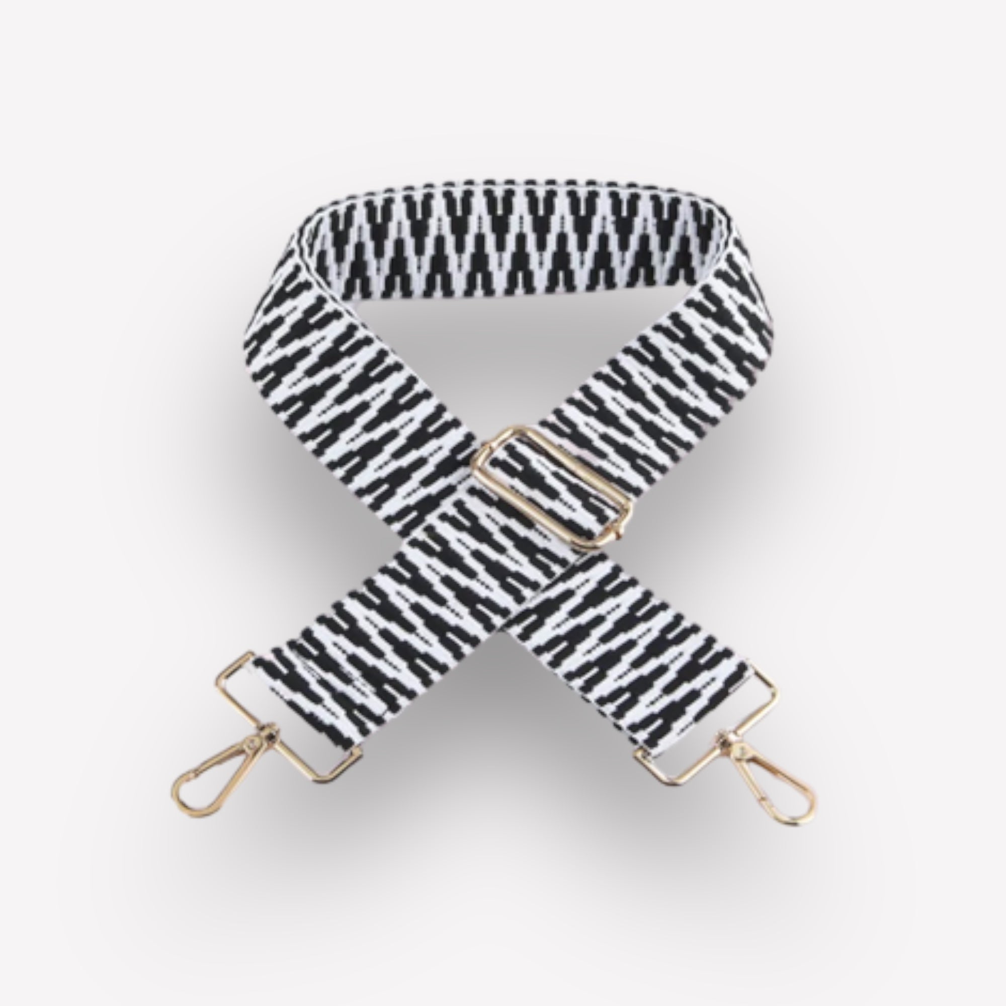 Black and White Woven Strap