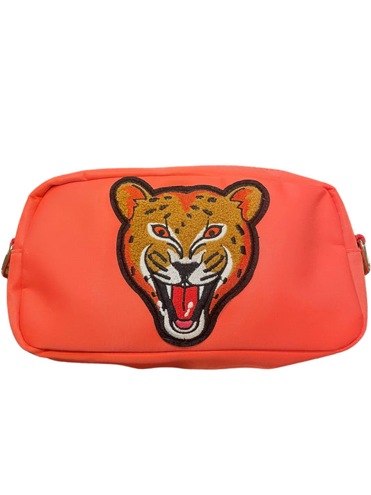 Coral Cheetah Crossbody Bag: strap separate