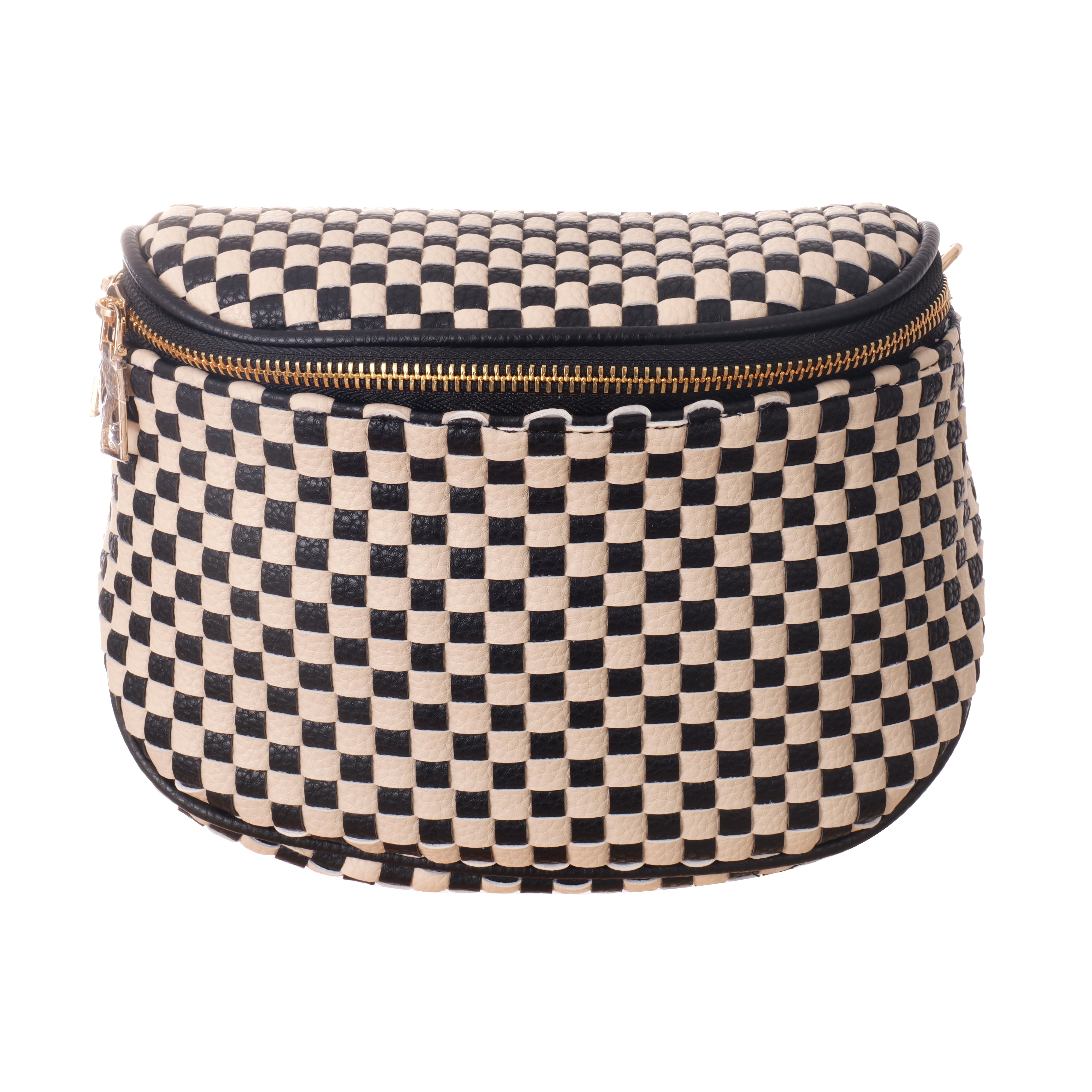 Woven Crossbody: Black & Cream