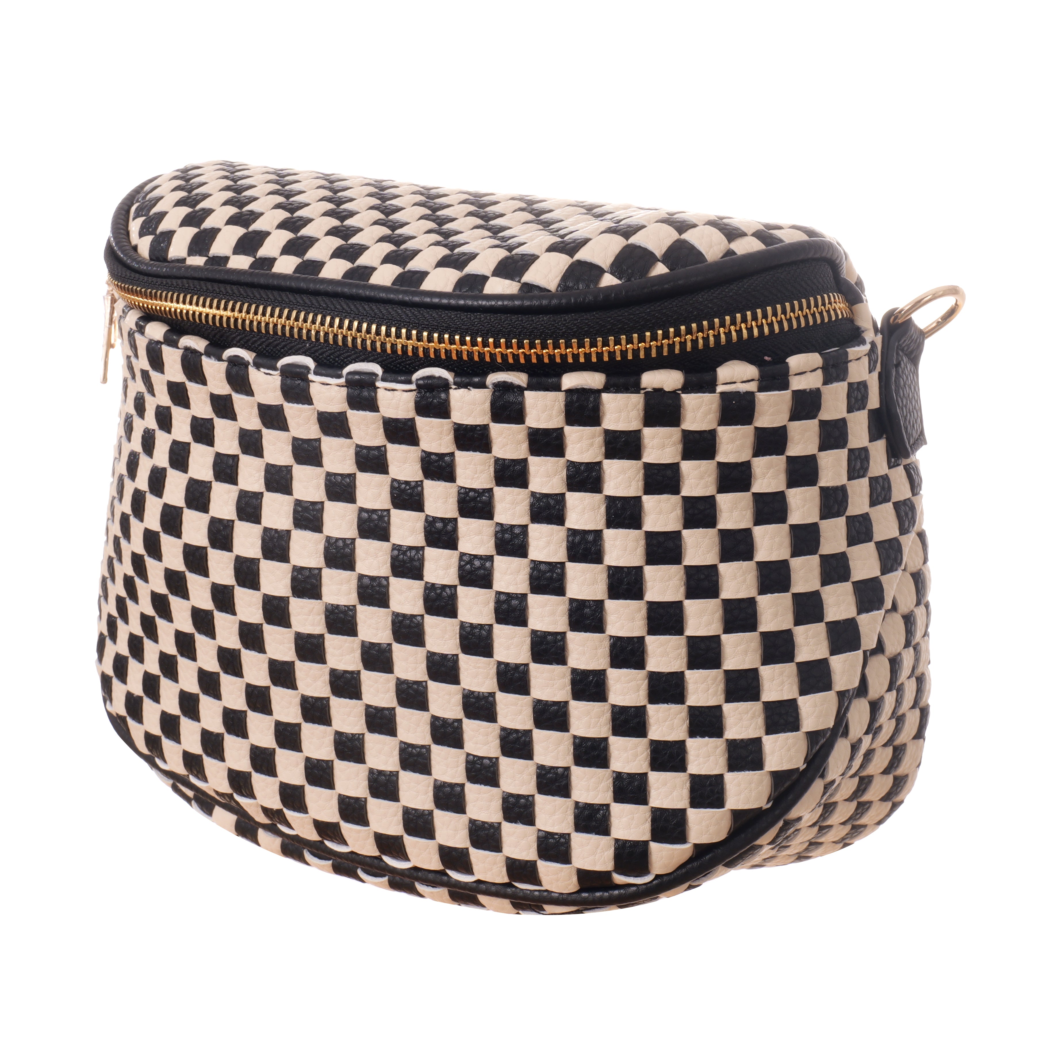 Woven Crossbody: Black & Cream