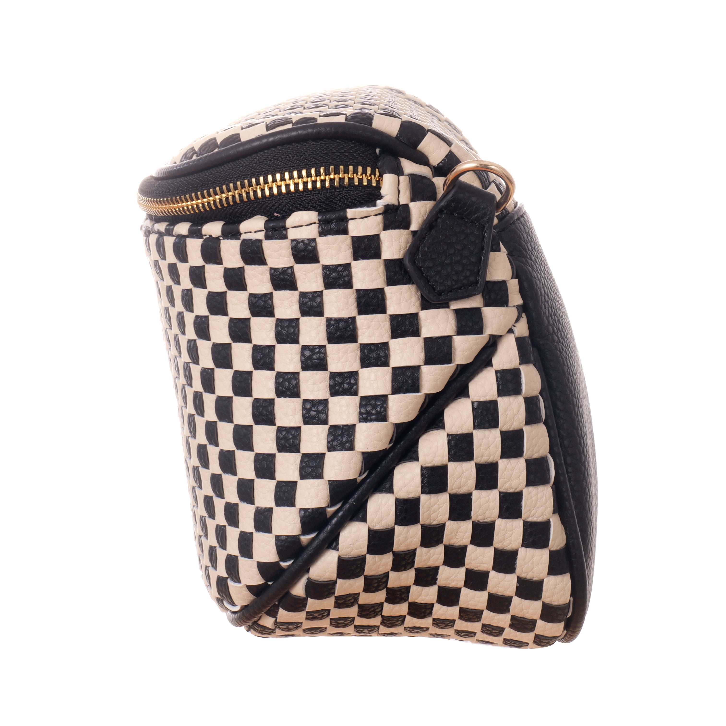 Woven Crossbody: Black & Cream