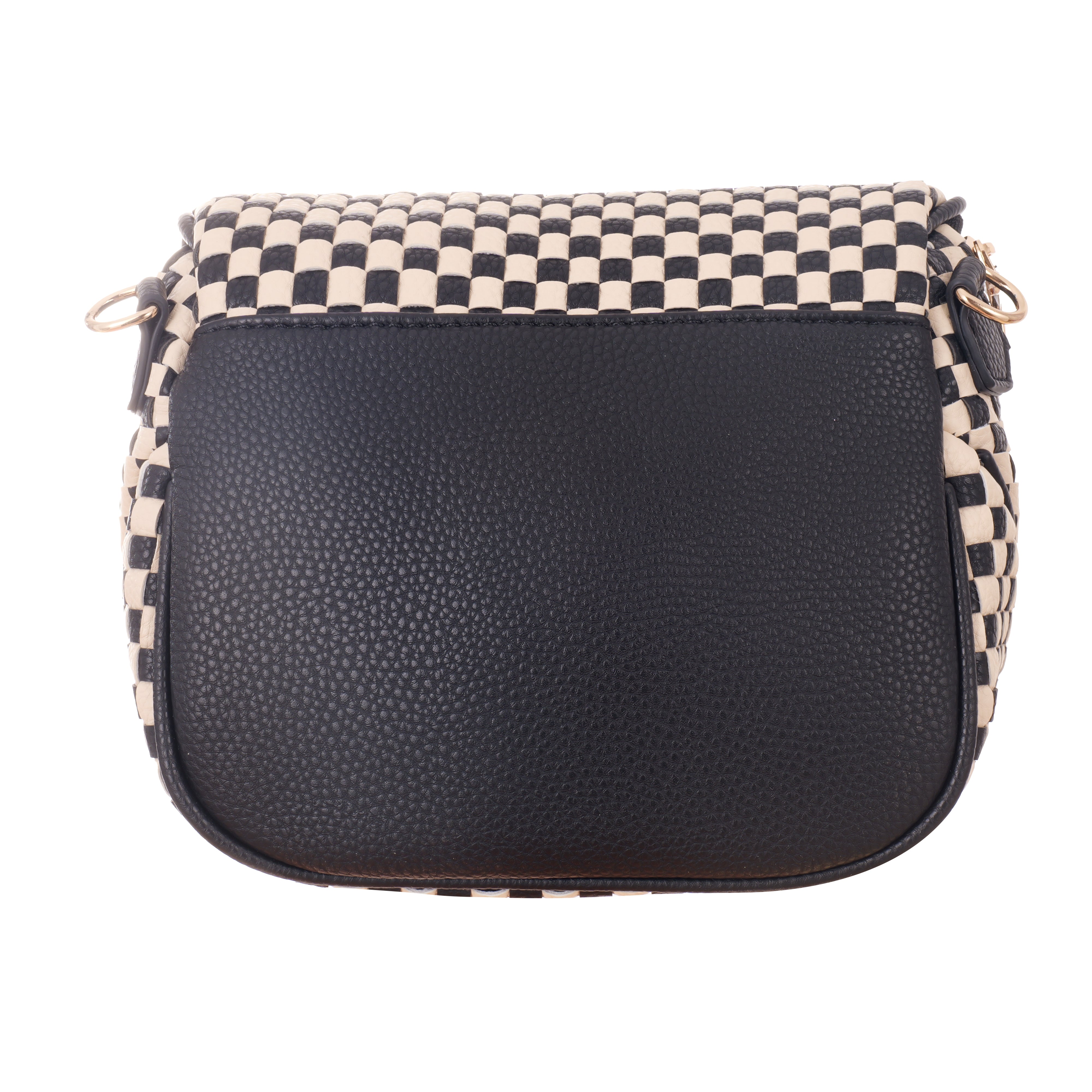 Woven Crossbody: Black & Cream