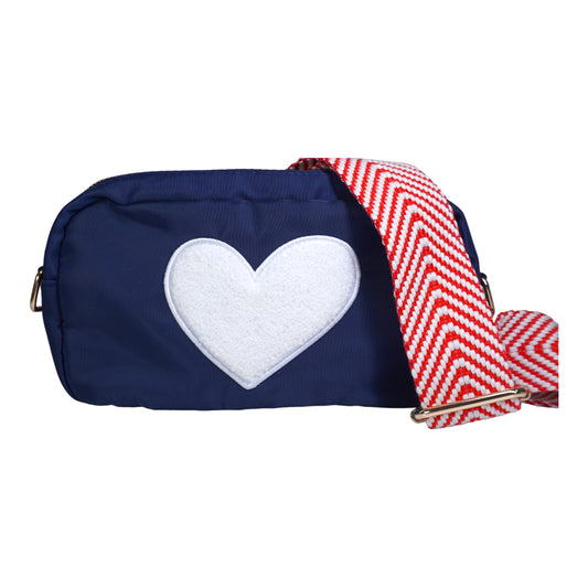 Navy Heart (select with or without Red Woven Strap
