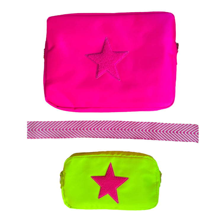 Hot Pink XL with Hot Pink Star Crossbody