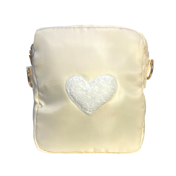Cream Small Crossbody, Pick your Patch and Strap