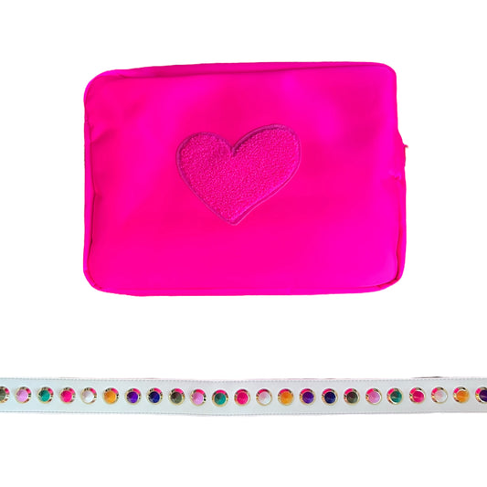 Hot Pink XL with Hot Pink Heart Crossbody
