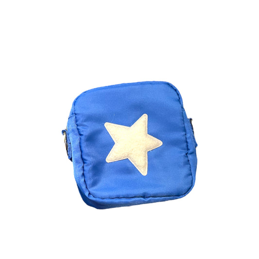 WALLET CROSSBODY: Royal blue star