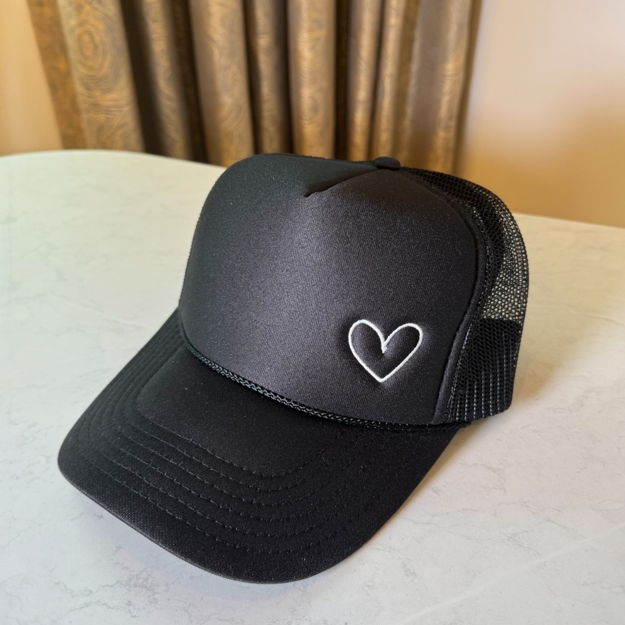 Embroidered Heart Trucker Hat