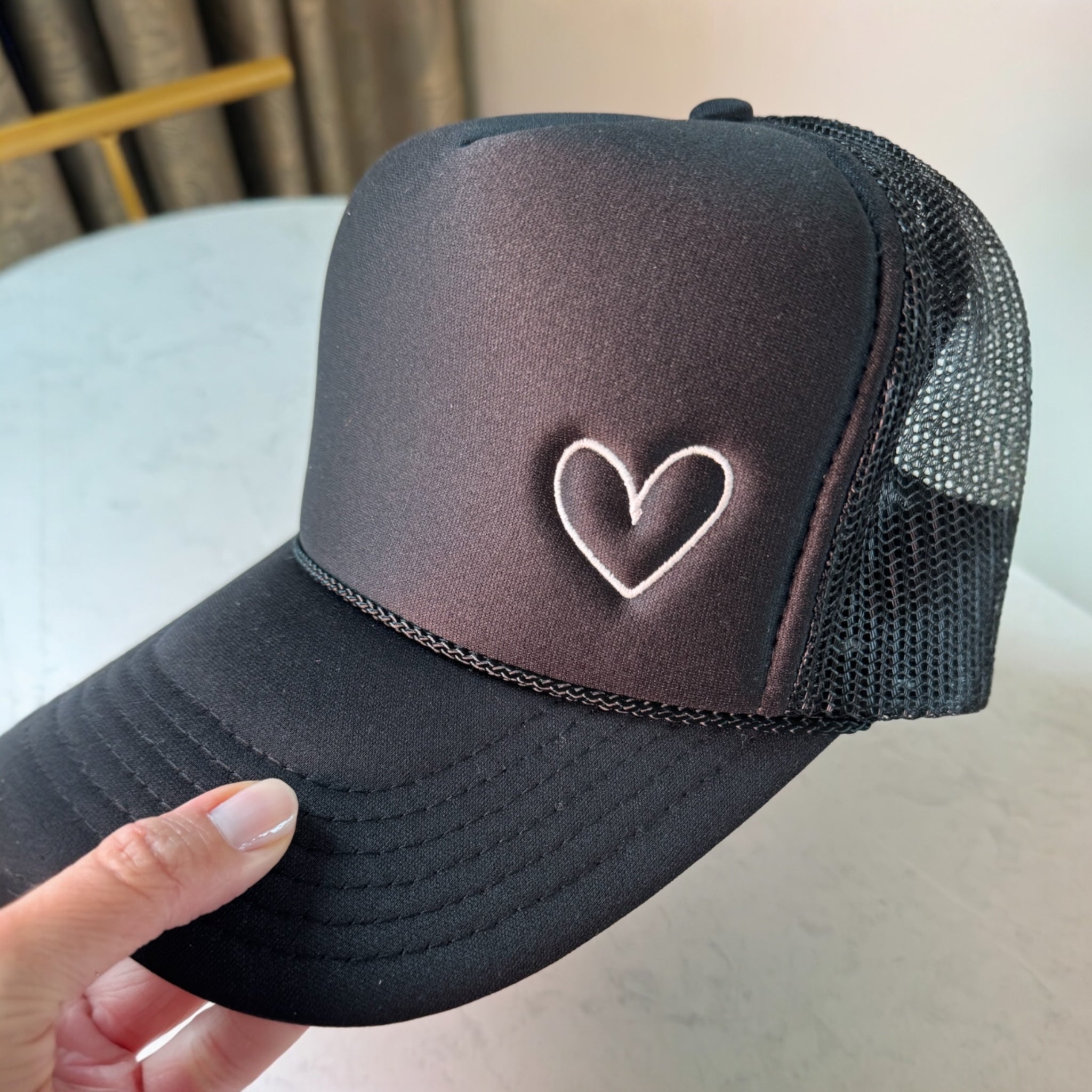 Embroidered Heart Trucker Hat