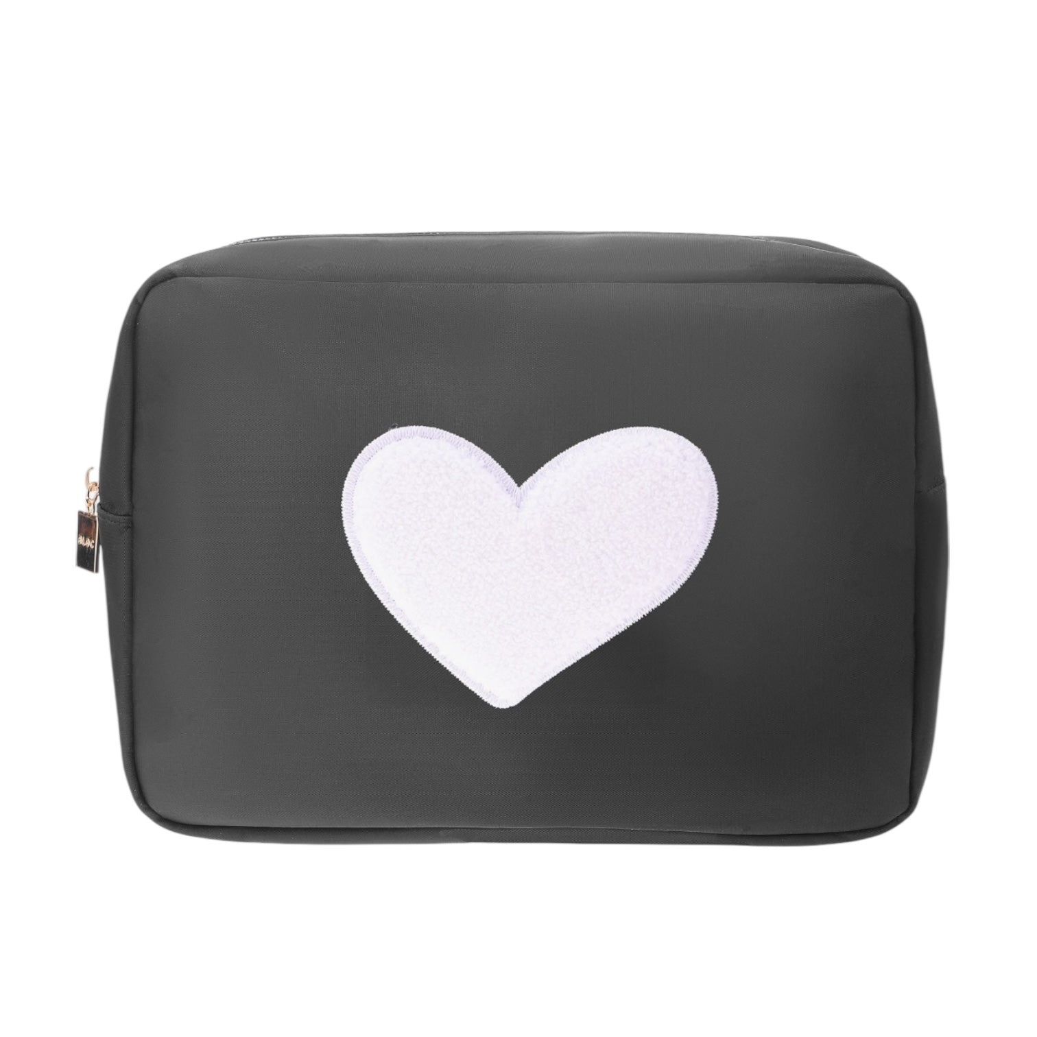 XL Heart Cosmetic Bag: Black