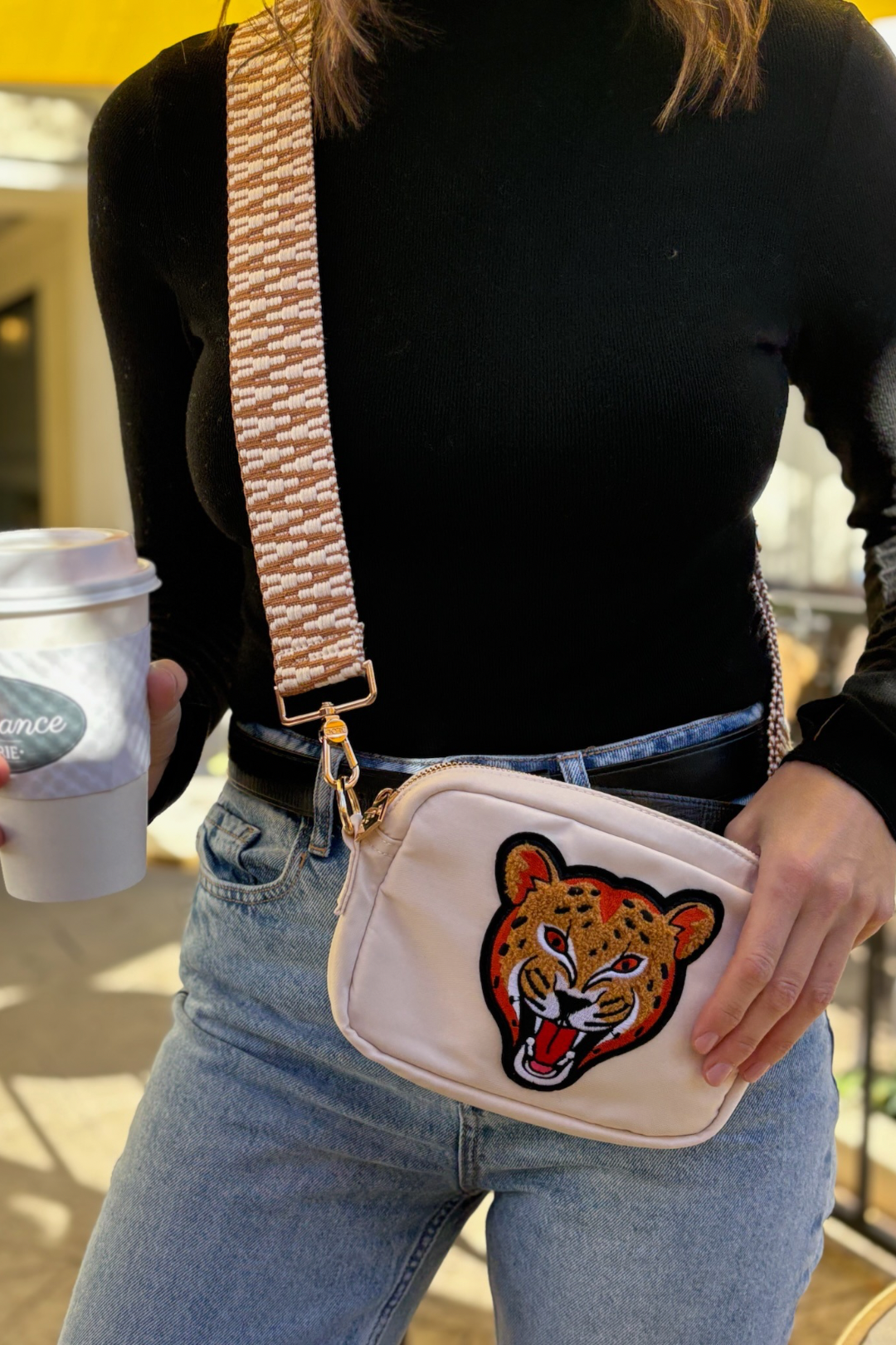 Cream Cheetah Crossbody Bag