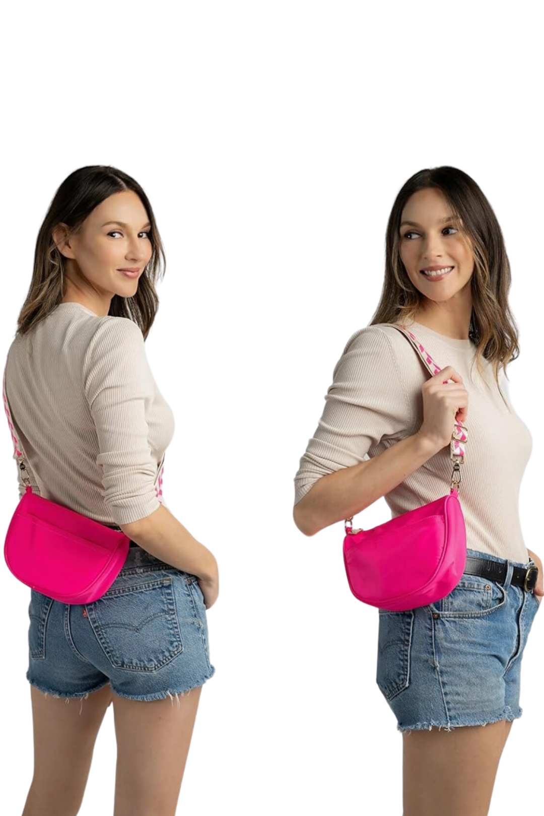 Half Moon Bag: Hot Pink