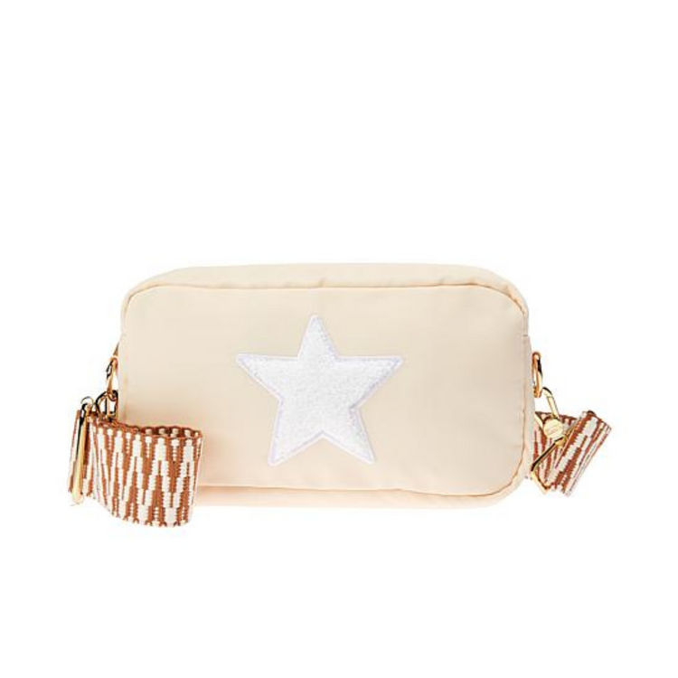 Cream Star Crossbody Bag: MEDIUM