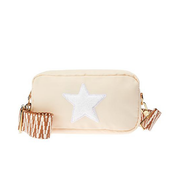 Cream Small Crossbody, Pick your Patch and Strap – Bloc Bags