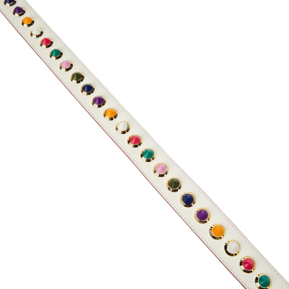 Multicolor Stud Strap on White