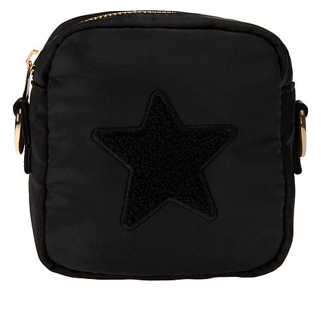wallet crossbody:  Black Star Bag with Hooks