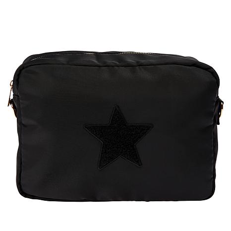 Black Star XL Crossbody with Black and White Strap