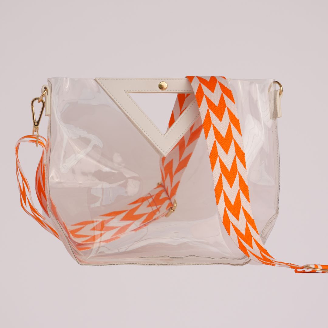 Off white see online through bag